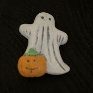 Vintage Ghost and Pumpkin Brooch